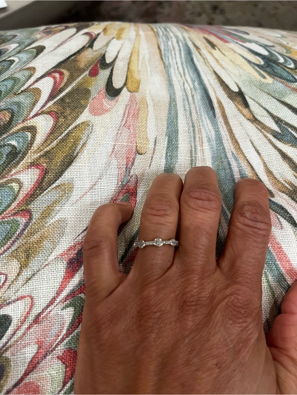 EF collection 14k white gold Ring - Elegant Women's Stackable Band